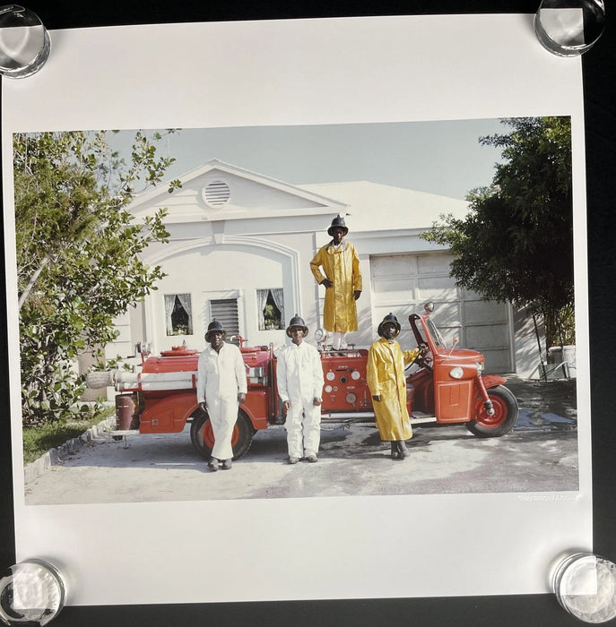 "Lyford Cay Fire Service" by Slim Aarons 20x24 Framed Getty Images C-Print