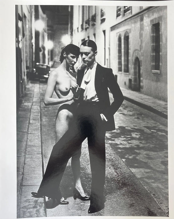 "Rue Aubriot II with Nude Model, Parisian Street 1975" 20x24 Vintage Silver Gelatin by Helmut Newton