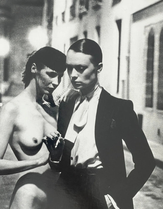 "Rue Aubriot II with Nude Model, Parisian Street 1975" 20x24 Vintage Silver Gelatin by Helmut Newton