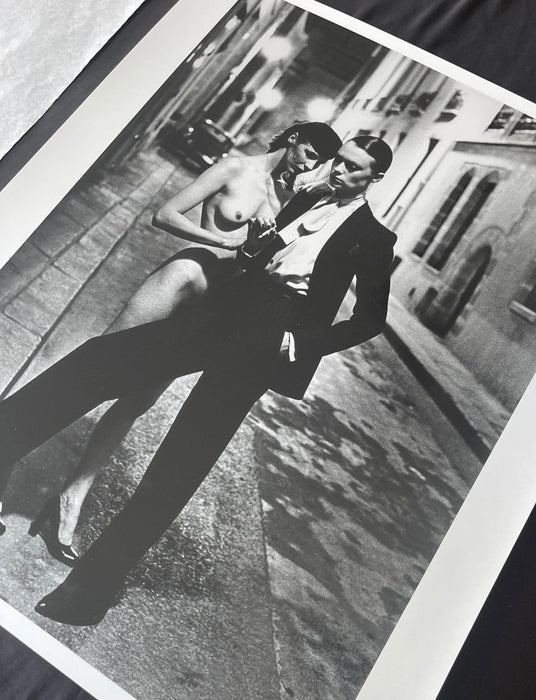 "Rue Aubriot II with Nude Model, Parisian Street 1975" 20x24 Vintage Silver Gelatin by Helmut Newton