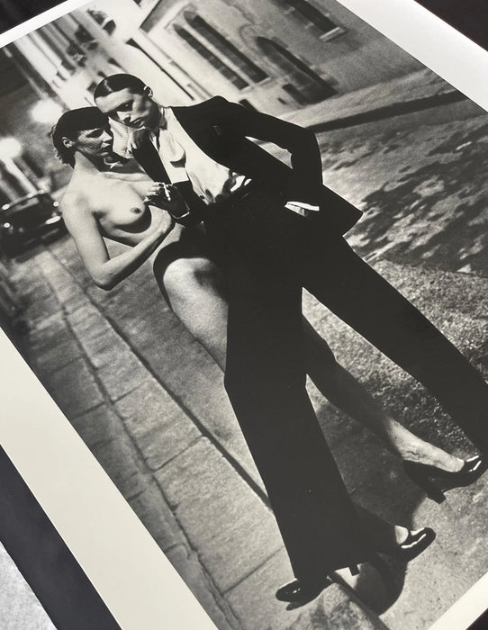 "Rue Aubriot II with Nude Model, Parisian Street 1975" 20x24 Vintage Silver Gelatin by Helmut Newton