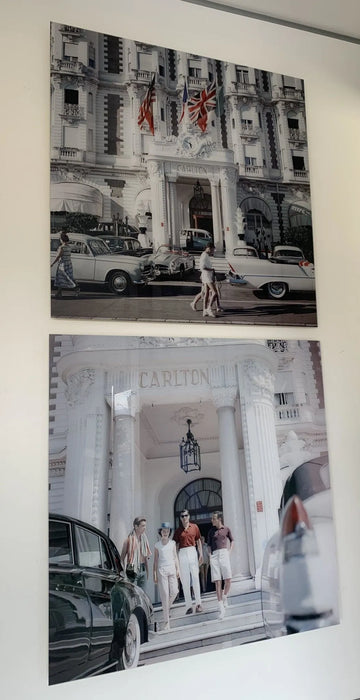 "Staying at the Carlton" 36x36 LIMITED EDITION #1/150 Gold Backed Perspex Acrylic Getty Images Collection by Slim Aarons Photography (Buy Set $1,495)