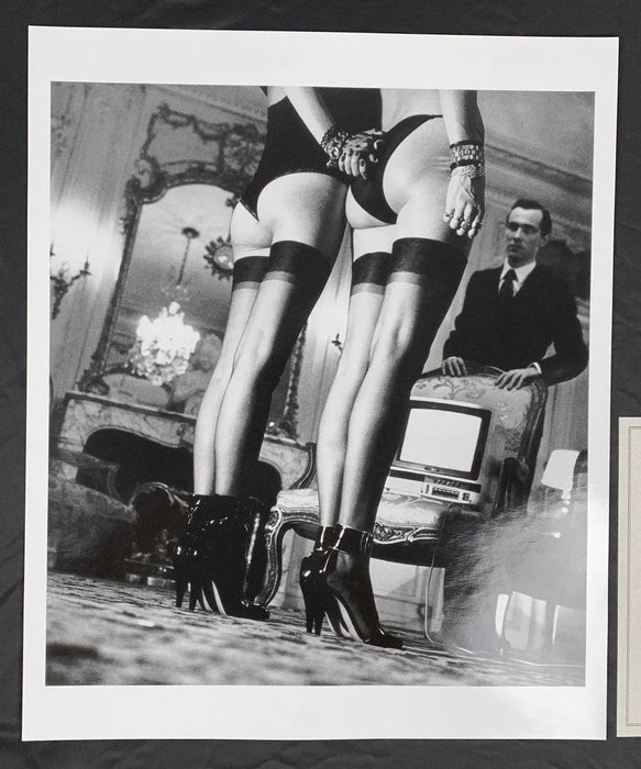 "Two Pair of Legs In Stockings at Attention, Paris 1979" 20x24 Vintage Gelatin Silver Print by Helmut Newton