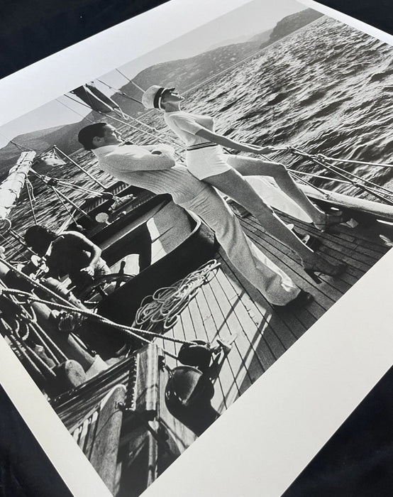 "Winnie On Deck, Cannes 1975" by Helmut Newton 20x24 Vintage Silver Gelatin Print - Helmut Newton