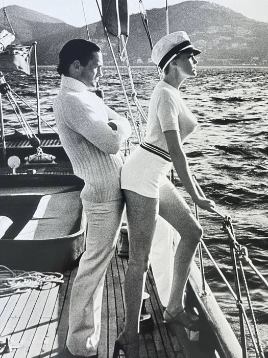 "Winnie On Deck, Cannes 1975" by Helmut Newton 20x24 Vintage Silver Gelatin Print - Helmut Newton