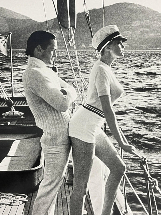"Winnie On Deck, Cannes 1975" by Helmut Newton 20x24 Vintage Silver Gelatin Print - Helmut Newton