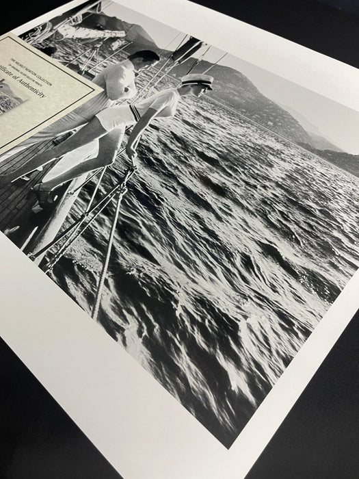"Winnie On Deck, Cannes 1975" by Helmut Newton 20x24 Vintage Silver Gelatin Print - Helmut Newton