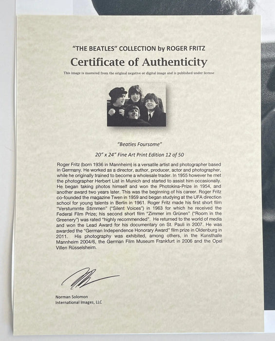 "Beatles Foursome" 20x24 Limited Edition Fine Art Print