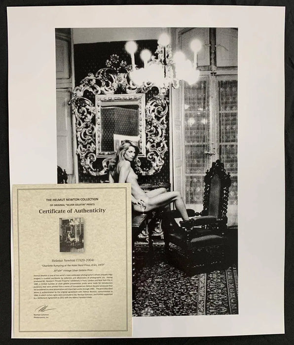 "Charlotte Rampling at the Hotel Nord Pinus, Arles, France 1973" 20x24 Vintage Silver Gelatin Print by Helmut Newton Photography-20x24 Vintage Silver Gelatin-Helmut Newton-Global Images Helmut Newton Photography