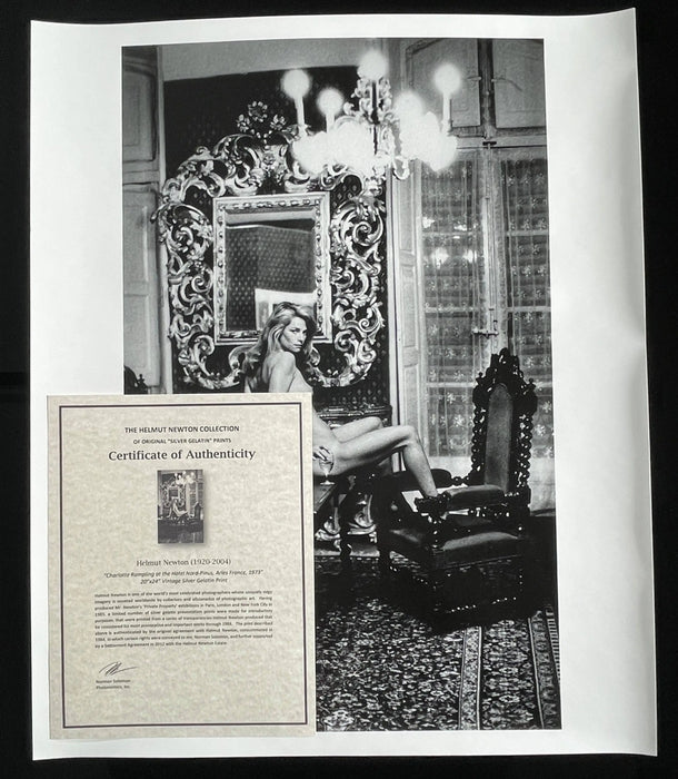 "Charlotte Rampling at the Hotel Nord Pinus, Arles, France 1973" 20x24 Vintage Silver Gelatin Print by Helmut Newton Photography-20x24 Vintage Silver Gelatin-Helmut Newton-Global Images Helmut Newton Photography