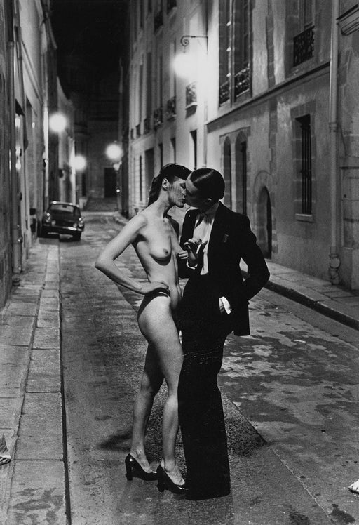 "Rue Aubriot III with Nude Kissing, Parisian Street 1975" Vintage Silver Gelatin by Helmut Newton (Archive)*
