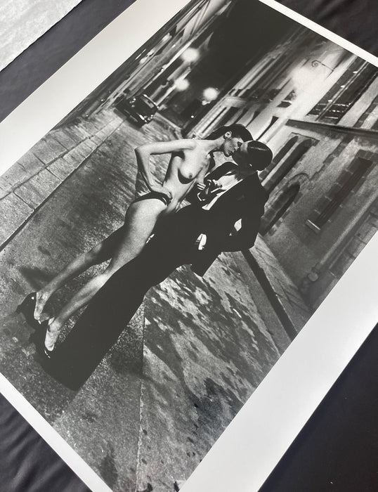 "Rue Aubriot III with Nude Kissing, Parisian Street 1975" Vintage Silver Gelatin by Helmut Newton (Archive)*