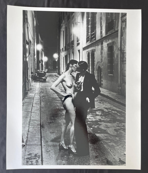 "Rue Aubriot III with Nude Kissing, Parisian Street 1975" Vintage Silver Gelatin by Helmut Newton (Archive)*