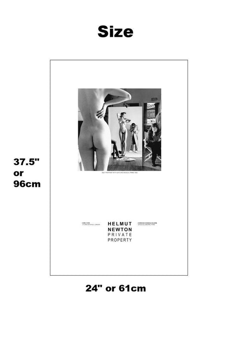 "Self Portrait with Nude Models and Wife, Paris 1980" Vintage Poster by Helmut Newton