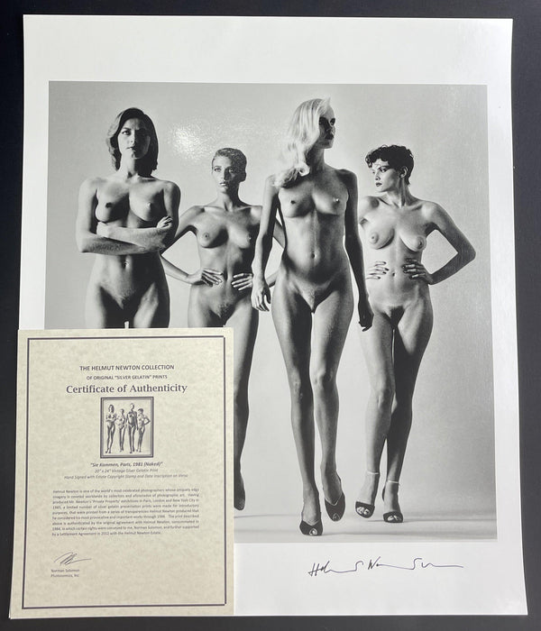 "Sie Kommen Nude, Paris 1981" 20x24 Hand Signed Vintage Silver Gelatin Print by Helmut Newton (Inquire for Price)