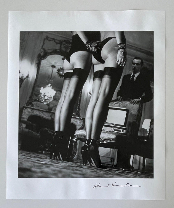Two Pair Legs In Stockings Signed Gelatin Silver Print by Helmut Newton_1
