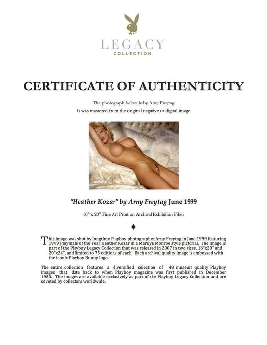 "Playmate Heather Kozar" featuring Heather Kozar by Arny Freytag, June 1999
