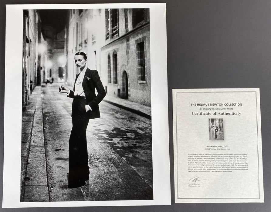 "Rue Aubriot, Parisian Street 1975" 16x20 Vintage Silver Gelatin by Helmut Newton - Helmut Newton
