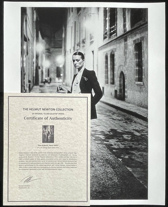 "Rue Aubriot, Parisian Street 1975" 16x20 Vintage Silver Gelatin by Helmut Newton - Helmut Newton