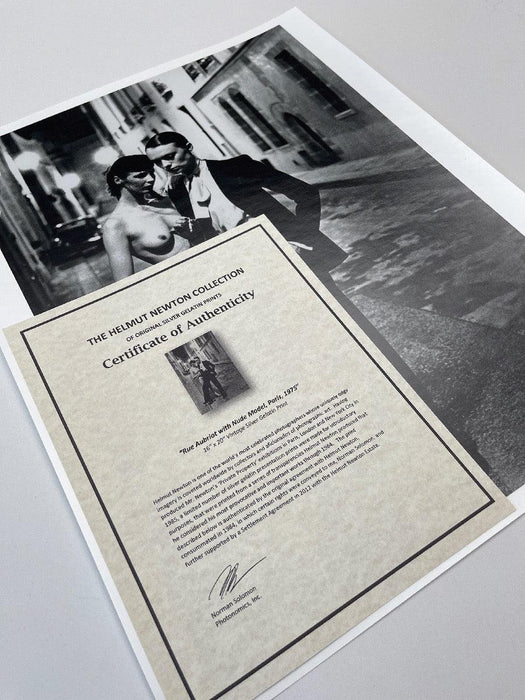 "Rue Aubriot with Nude, Paris 1975" 16x20 Vintage Silver Gelatin Print by Helmut Newton