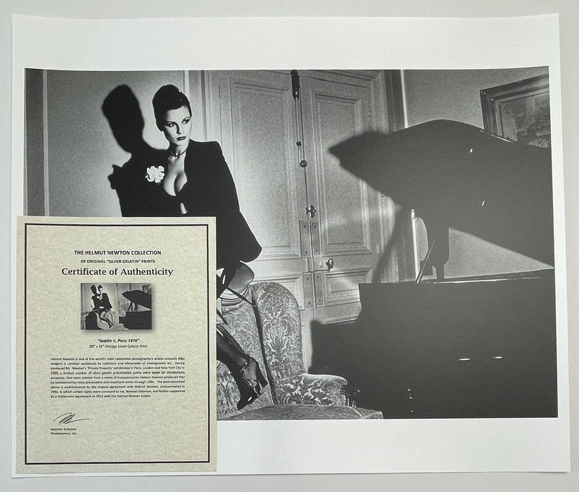 "Saddle II, Paris 1976" 20x24 Vintage Silver Gelatin Print by Helmut Newton