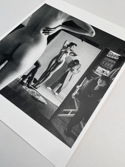 "Self Portrait with Model and Wife, Paris 1981" 20x24 Vintage Silver Gelatin Print by Helmut Newton