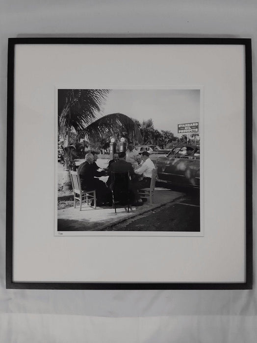 FRAMED Rare "Florida Card Game" Estate Stamped Fibre Print Edition 1/150 by Slim Aarons (Inquire for Price) - Slim Aarons