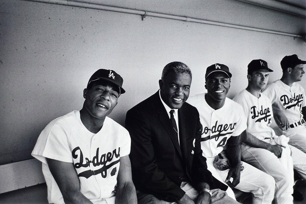 "Jackie Robinson In Dugout With The 1968 Dodgers" by Frank Worth by Frank Worth