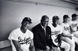 "Jackie Robinson In Dugout With The 1968 Dodgers" by Frank Worth by Frank Worth