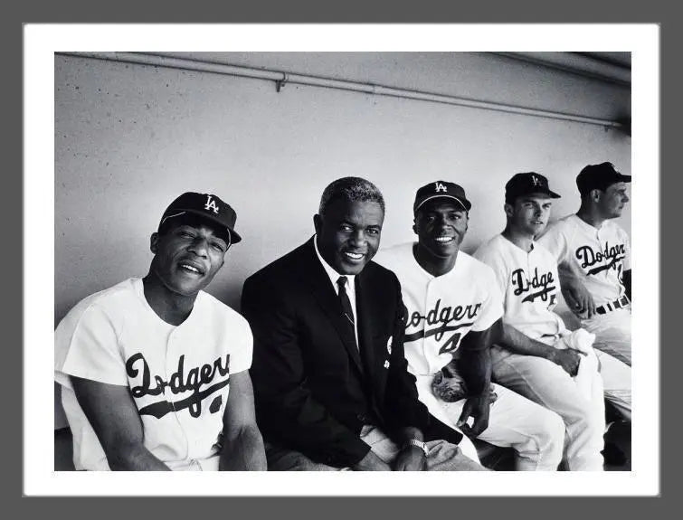 "Jackie Robinson In Dugout With The 1968 Dodgers" by Frank Worth by Frank Worth