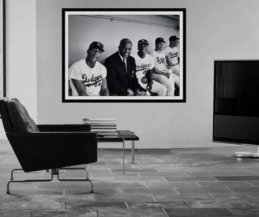 "Jackie Robinson In Dugout With The 1968 Dodgers" by Frank Worth by Frank Worth