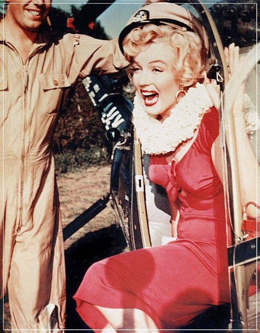 “Marilyn Monroe Exiting Helicopter, Color” by Frank Worth