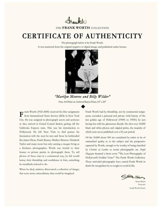 “Marilyn Monroe and Billy Wilder, The Seven Year Itch” by Frank Worth