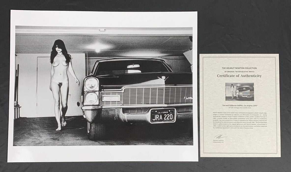 "Cadillac Hollywood, 1976" 16x20 Vintage Silver Gelatin Print by Helmut Newton