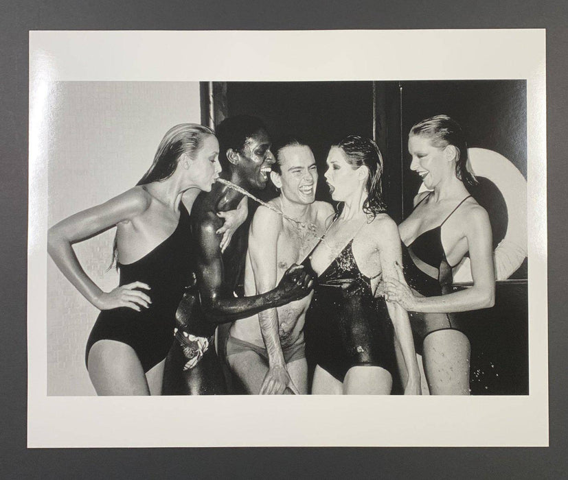 "Jerry Hall Spitting, 1978" 16x20 Vintage Silver Gelatin Print by Helmut Newton