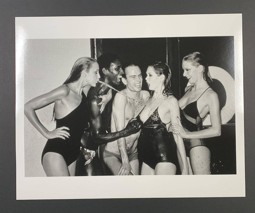 "Jerry Hall Spitting, 1978" 16x20 Vintage Silver Gelatin Print by Helmut Newton