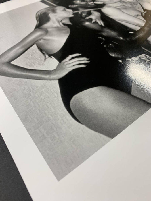 "Jerry Hall Spitting, 1978" 16x20 Vintage Silver Gelatin Print by Helmut Newton