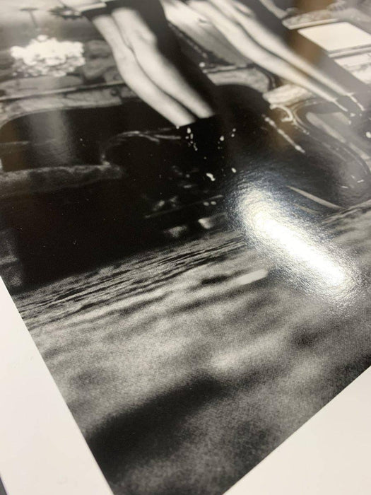 "Jerry Hall Spitting, 1978" 16x20 Vintage Silver Gelatin Print by Helmut Newton