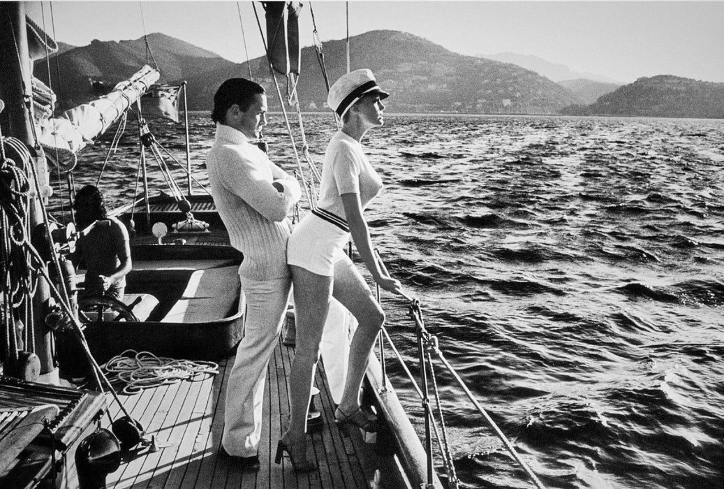 "Winnie On Deck Cannes, 1975" 16x20 Vintage Silver Gelatin Print by Helmut Newton-16x20 Vintage Silver Gelatin Print-Helmut Newton-Global Images Helmut Newton Photography