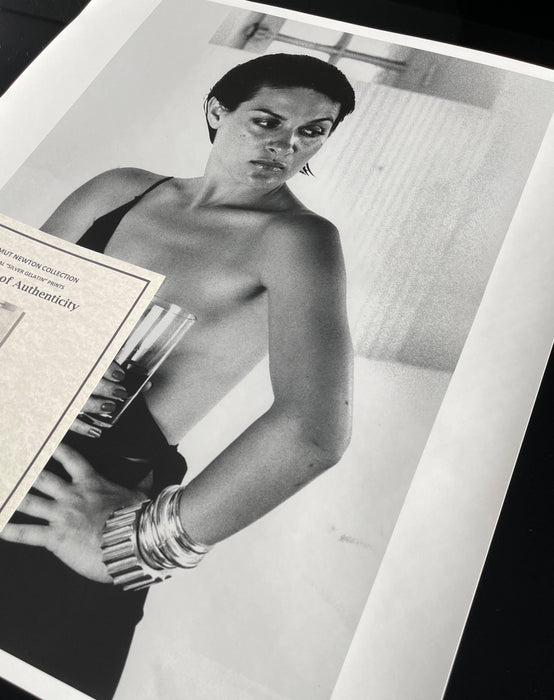 "Paloma Picasso, Saint Tropez 1973" 20x24 Vintage Silver Gelatin Print by Helmut Newton