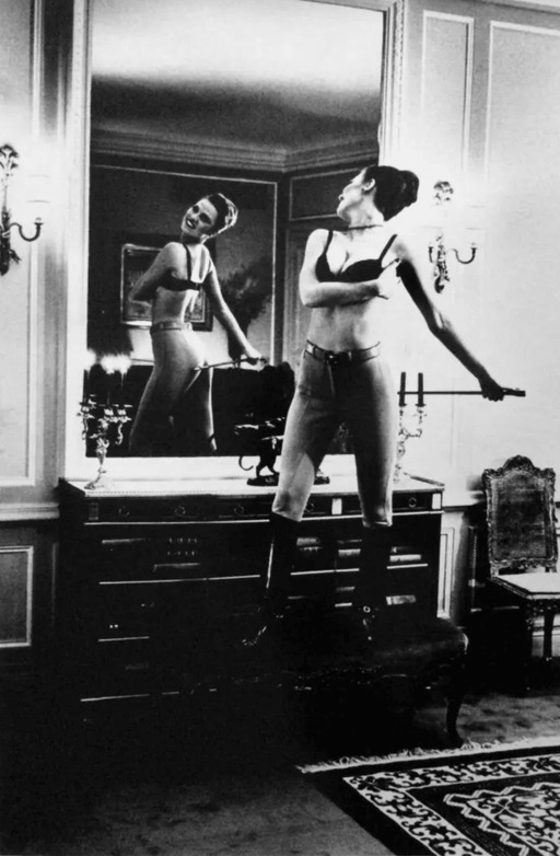 "Riding Crop and Mirror, Paris 1976" 16x20 Vintage Silver Gelatin Print by Helmut Newton