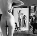 "Self Portrait with Nude Models and Wife, Paris 1980" Vintage Poster by Helmut Newton
