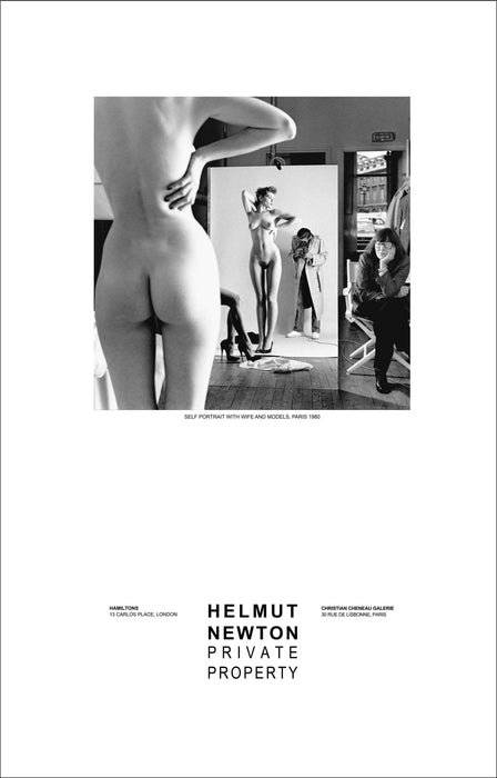 "Self Portrait with Nude Models and Wife, Paris 1980" Vintage Poster by Helmut Newton