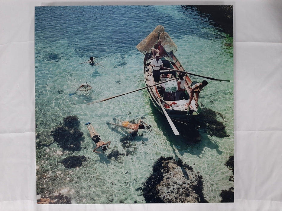 "Snorkeling in the Shallows" 30x30 Perspex Acrylic Getty Images Collection by Slim Aarons Photography - Slim Aarons