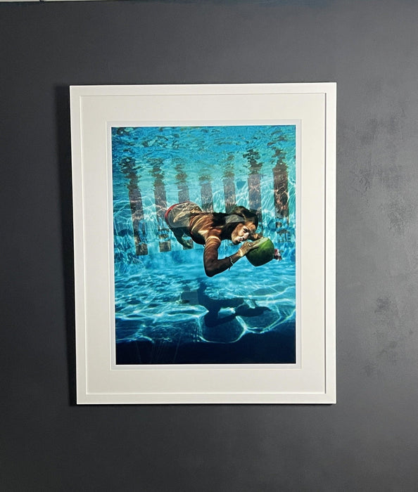 "Underwater Drink" by Slim Aarons 30x40 Framed Getty Images C-print - Slim Aarons